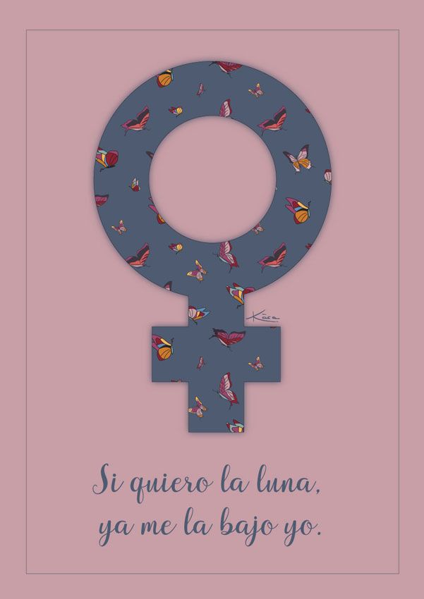 ilustración con el símbolo feminista navy